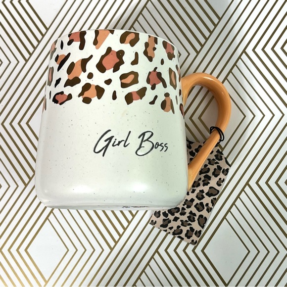 GIRL BOSS Ceramic Coffee Tea Mug 20oz Animal Print Leopard Women Empowerment - Picture 3 of 12